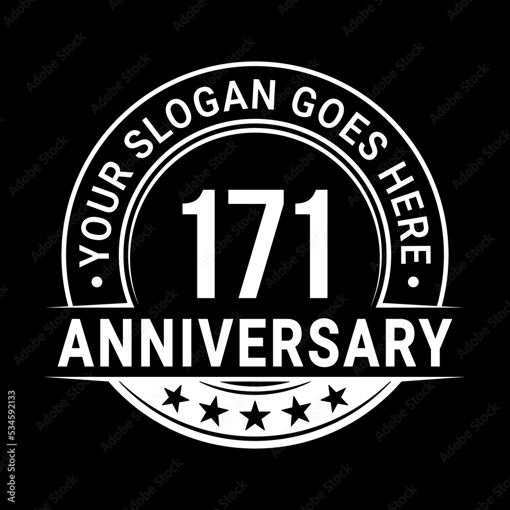 171 years anniversary logo design template. Vector illustration