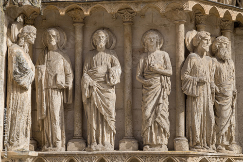 Obraz na płótnie Detail of the Coroneria Door, Cathedral of Burgos w salonie