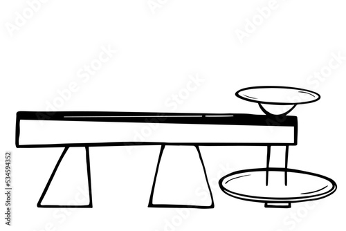sketch of a potter's table, line art Illustration