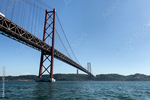 Group of tourists taking a ride on a tour boat in Lisbon © Mounir