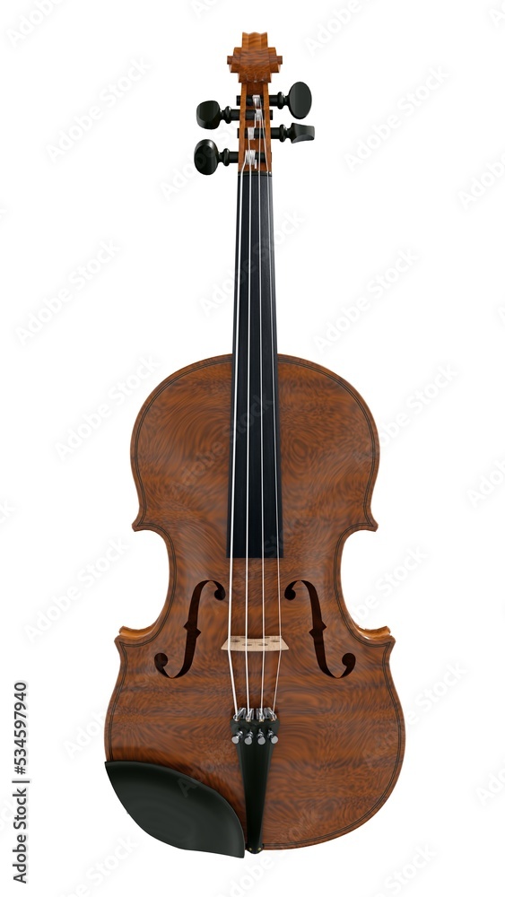 Fototapeta premium classical violin on a white background. 3d rendering.