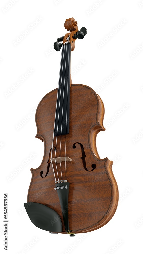 Fototapeta premium classical violin on a white background. 3d rendering.