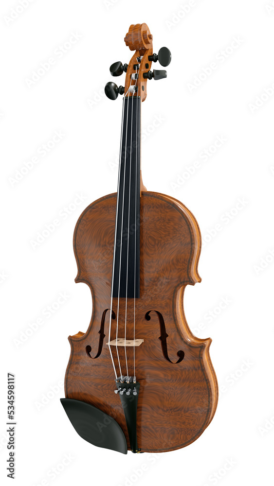 Fototapeta premium classical violin on a white background. 3d rendering.