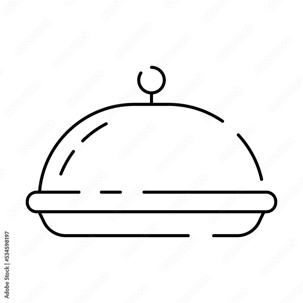 Obraz premium Minimal thanksgiving holiday line icons celebrating family and American heritage with items. Autumn. Metal platter restoran