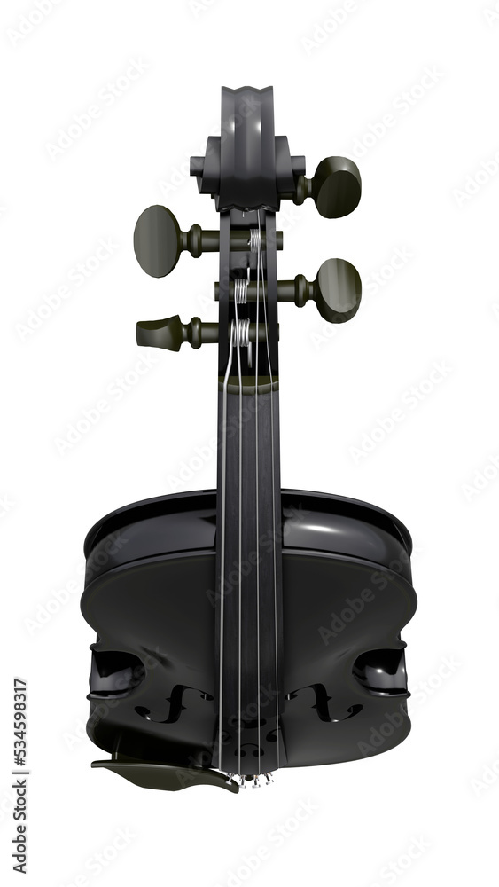 Naklejka premium classical violin on a white background. 3d rendering.