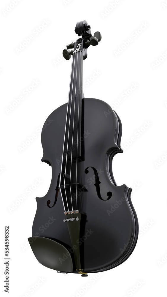 Naklejka premium classical violin on a white background. 3d rendering.