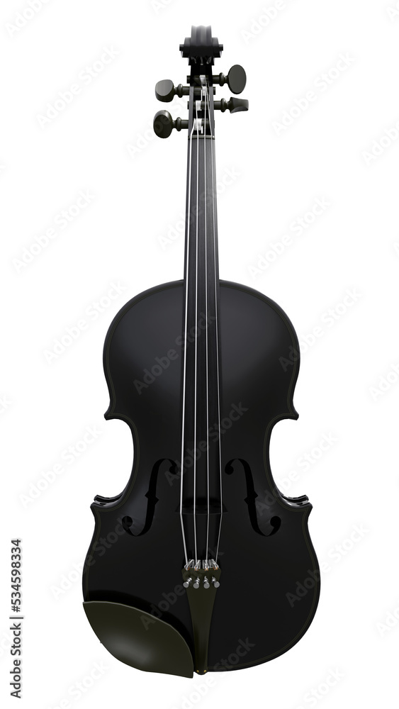 Naklejka premium classical violin on a white background. 3d rendering.