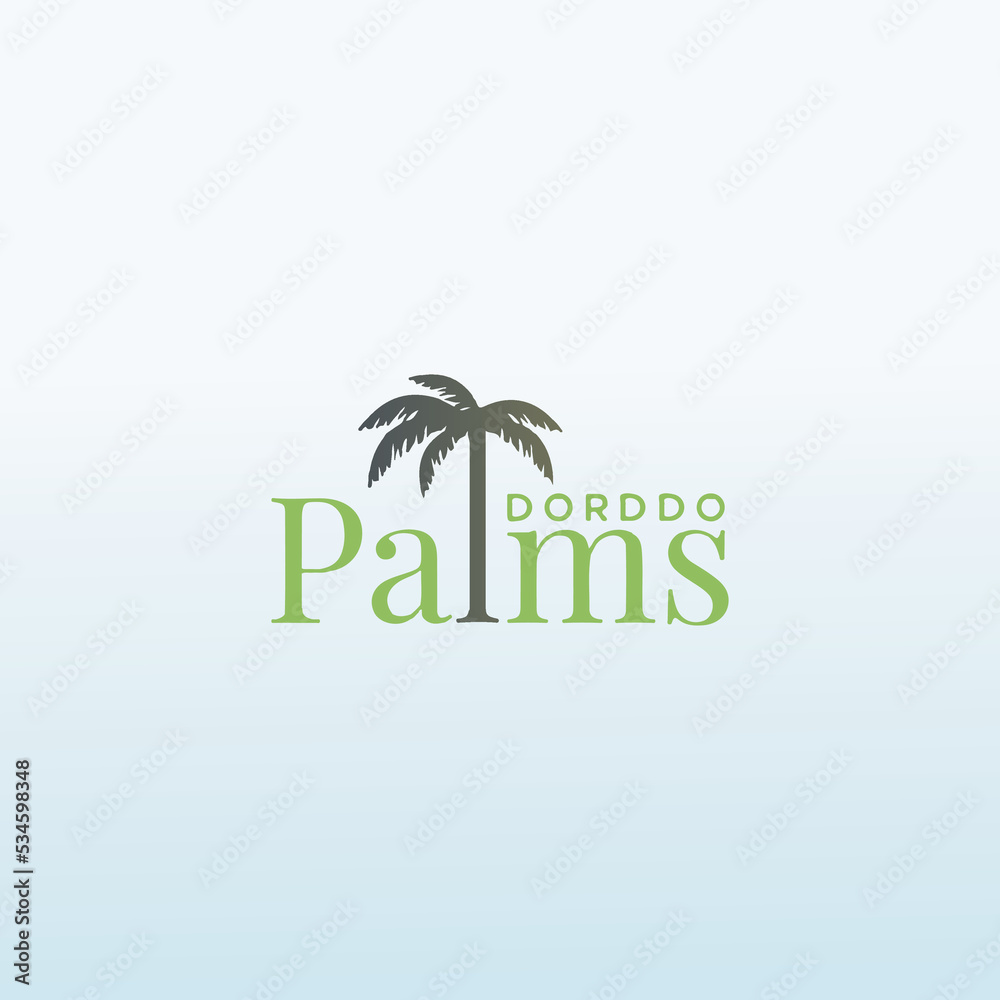 Palm trees real estate logo
