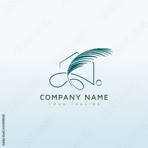 Palm trees real estate logo