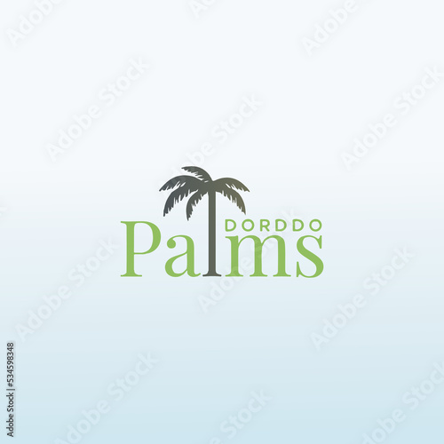 Palm trees real estate logo