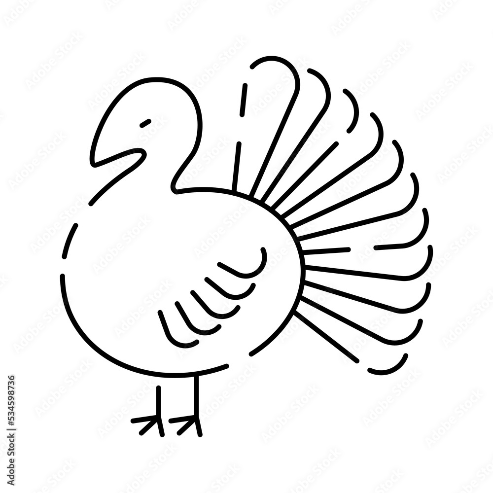 Obraz premium Line Holiday Thanksgiving Day Icon. Autumn Seasonal Holiday Modern Line Icon for Web and Mobile. Thanksgiving traditional or Tradition sign Icon. turkey meat