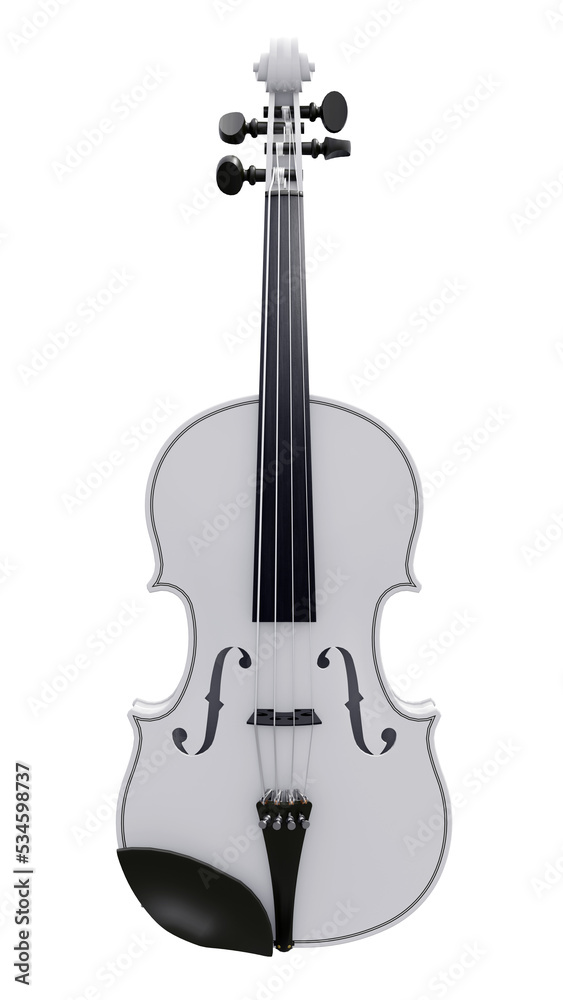 classical violin on a white background. 3d rendering.