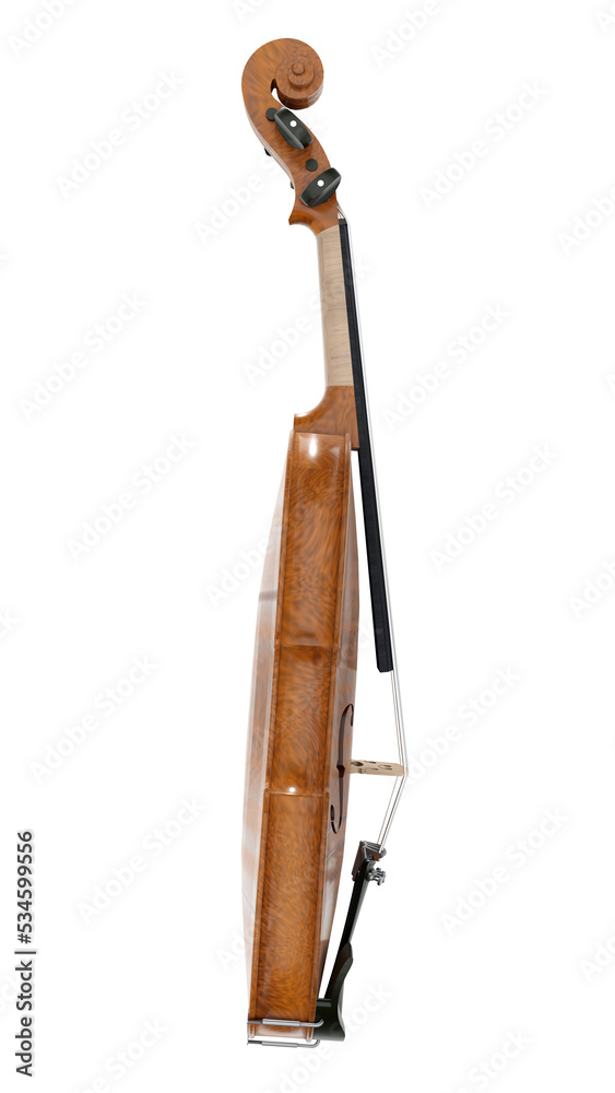 Brown classical violin on a white background. 3d rendering. Brown classical violin on a white background. 3d rendering.