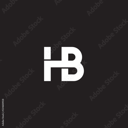 alphabet letters BH, HB logo vector icon.