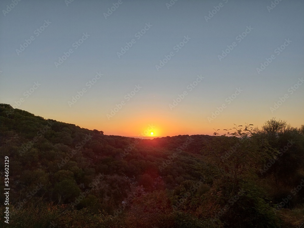 sunset in the mountains