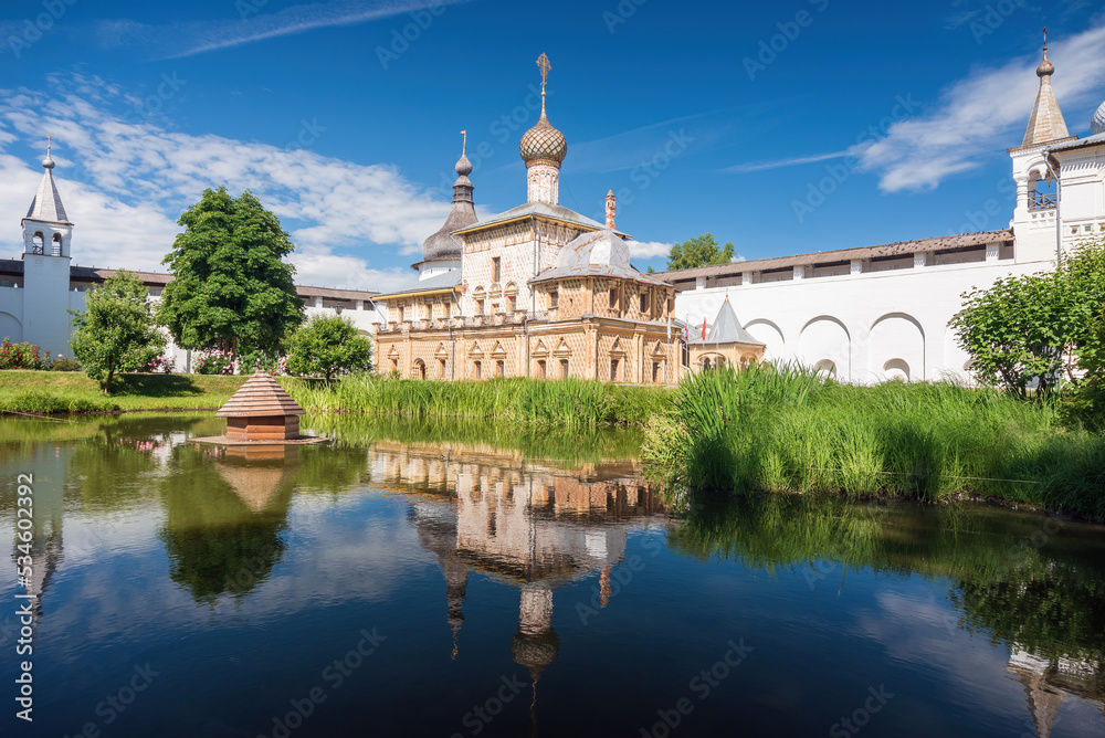 View of the Church of the Icon of the Mother of God Hodegetria in the Rostov Kremlin, Russia.