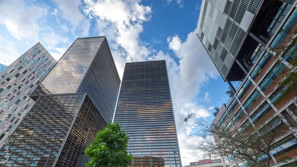 Timelapse of barcelona's tech district buildings Timelapse of barcelona's tech district buildings