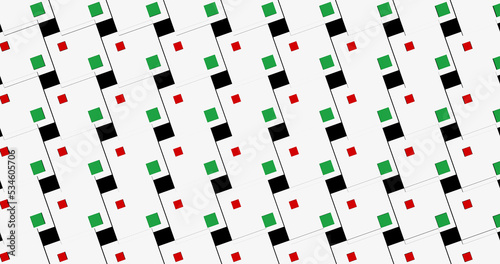 Render with white, red and green squares