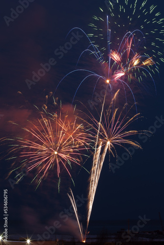 fireworks in the night sky