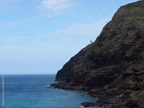 Makap uu Point Light  Makapu u Lighthouse  on cliffside