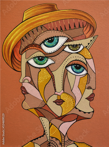Lost face in a deep cubist