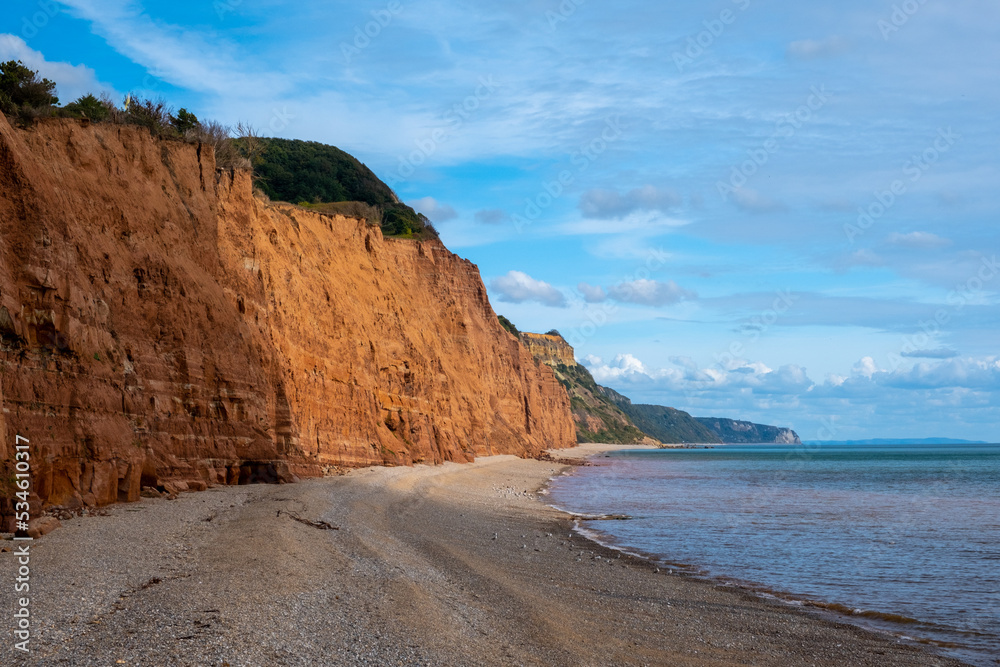 Sidmouth pebble beach devon england uk 