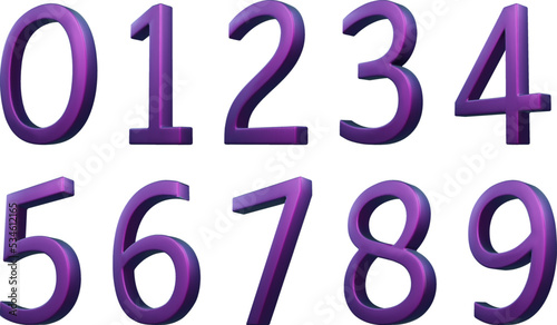 3d neon isometric purple numbers. Futuristic neon count down illustration, digital design for web e-commerce sales promotion, abstract symbol typography. Vector isolated on white background