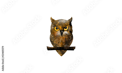 Yellow owl illustration