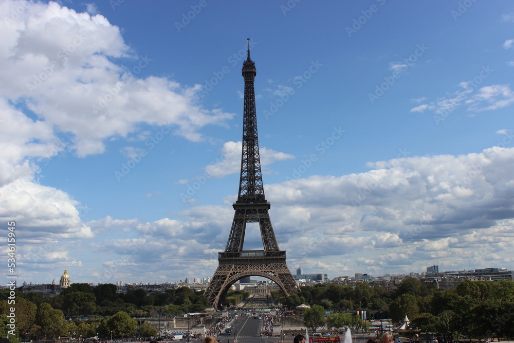 Eiffel tower in Paris France. The Iron Lady in Paris France. La dame de fer in Paris. 