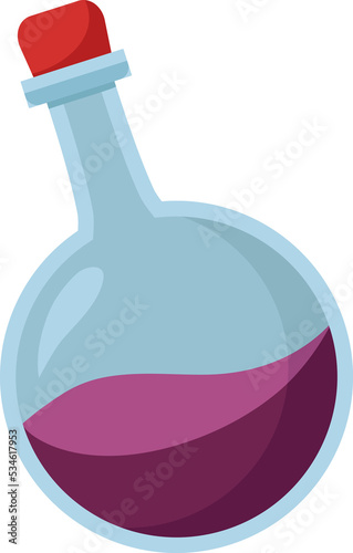 illustration of a bottle of medicine.  chemical liquid on a tube icon. tube test or flask icon for illustration element photo