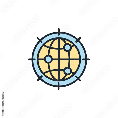 Global network icons  symbol vector elements for infographic web