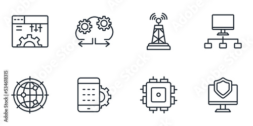 network tecnology icons set . network tecnology pack symbol vector elements for infographic web