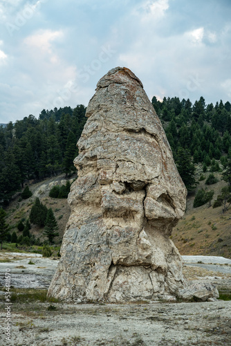 Dry Liberty Cap Geyser in the Mammoth Hot Springs area
