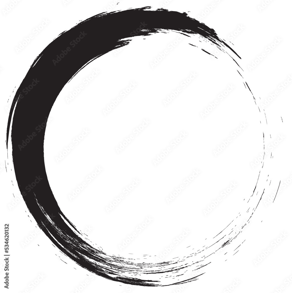 Black circle brush stroke vector isolated on white background. Black enso zen circle brush stroke. For stamp, seal, ink and paintbrush design template. Grunge hand drawn circle shape, vector Black circle brush stroke vector isolated on white background. Black enso zen circle brush stroke. For stamp, seal, ink and paintbrush design template. Grunge hand drawn circle shape, vector