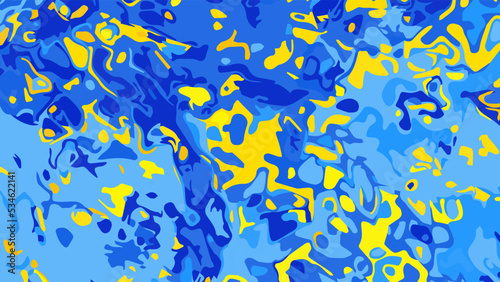 Vector blue and yellow abstract background with liquid forms © Joe