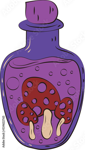 Cartoon Halloween Potion Bottle Illustration Art