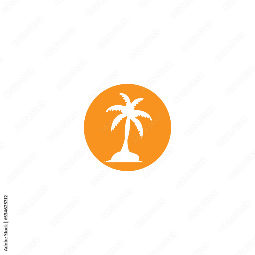 coconut tree icon image illustration vector design beach scenery symbol