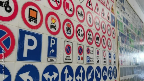 educational road signs for school driving in 4k resolution
