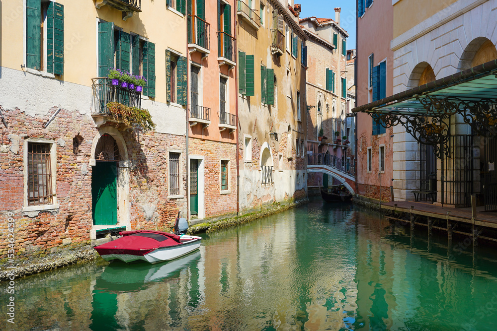 Traditional canals in the Italian city of Venice
