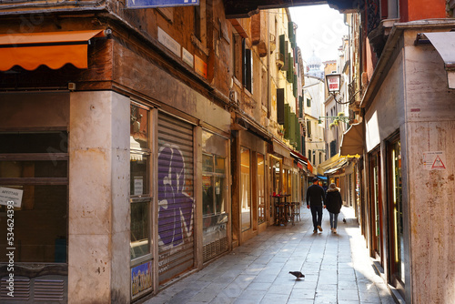 Typical alleyways in Venice, Italy