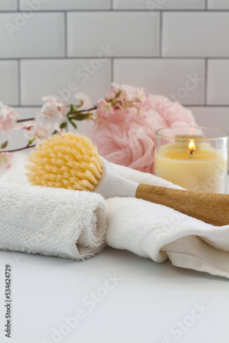 spa still life with towels