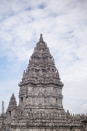 Detailed reliefs and beautiful ornaments on Prambanan Temple. This Hindu temple is a famous historical tourism in Indonesia.