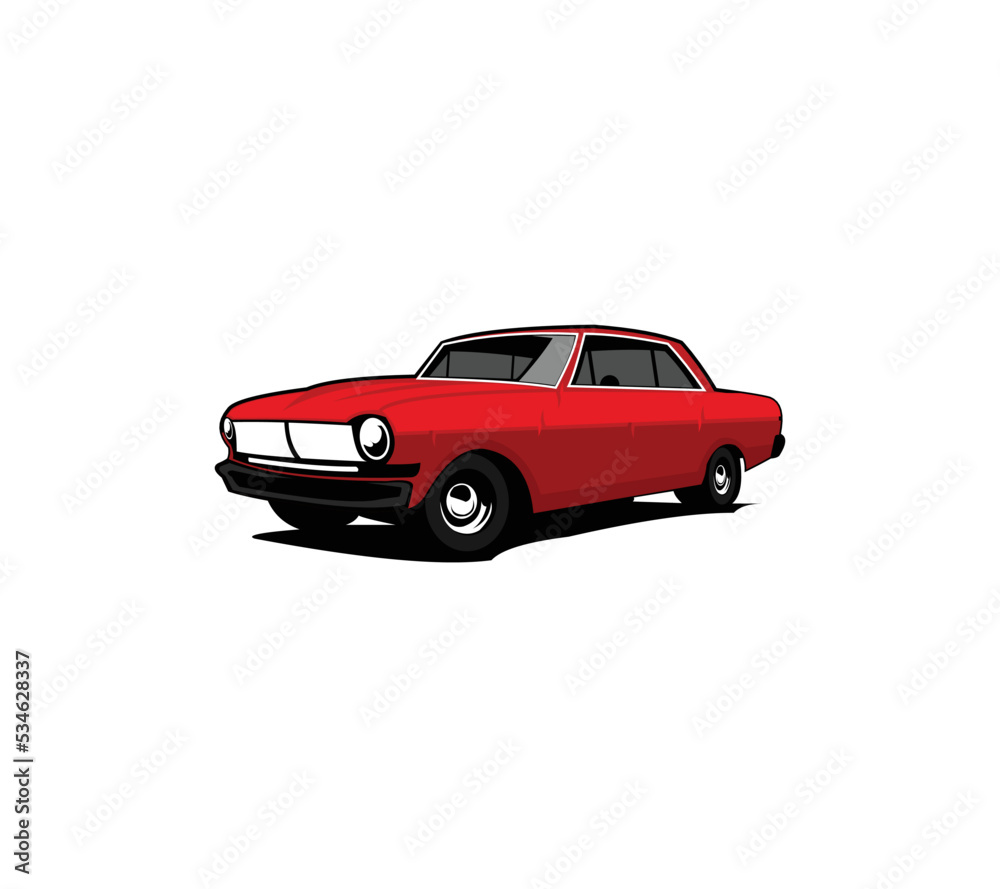 isolated american muscle car illustration vector