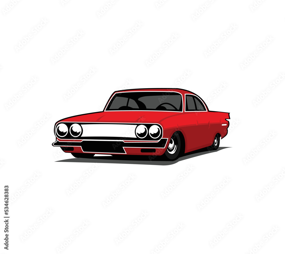 Obraz premium Vintage american muscle car from 1968 vector silhouette
