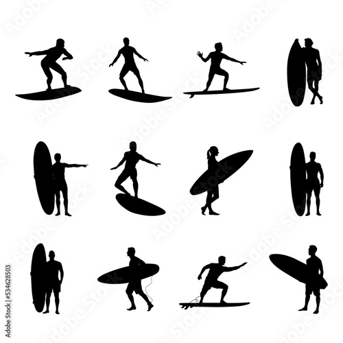 Surfer Silhouette Collection