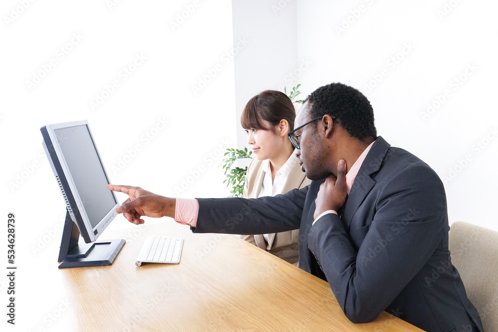 company workers using laptop company workers using laptop