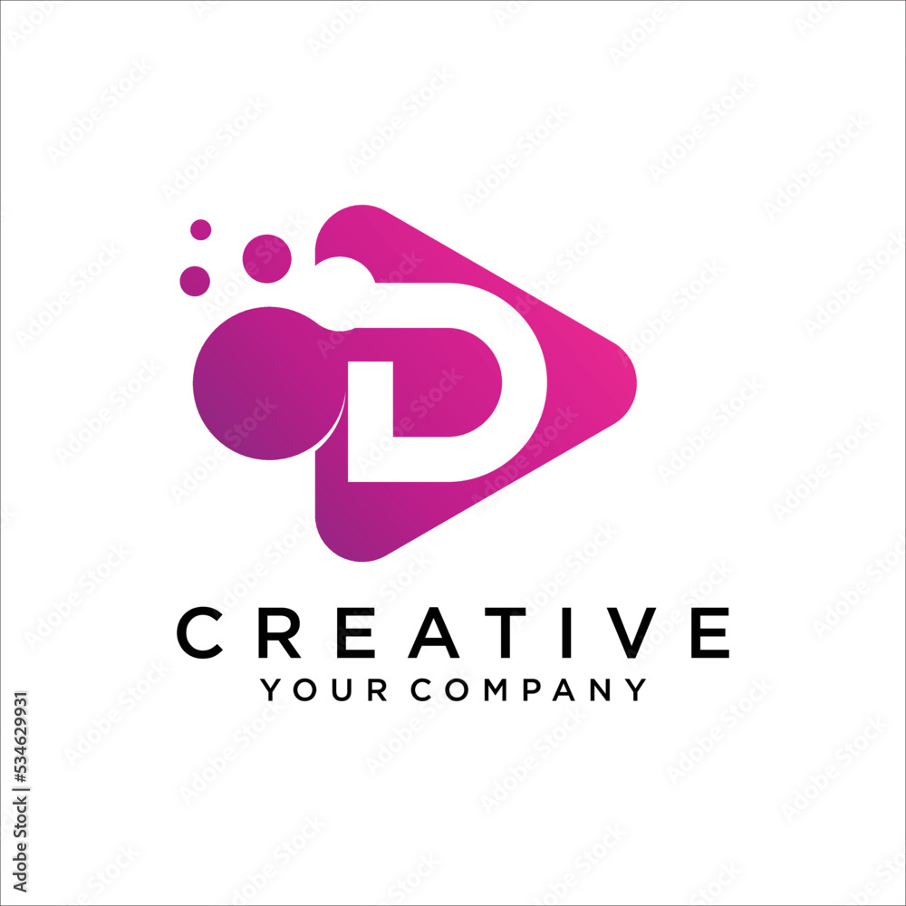 D Letter With Dots Logo Design Vector TemplatePrint D Letter With Dots Logo Design Vector TemplatePrint