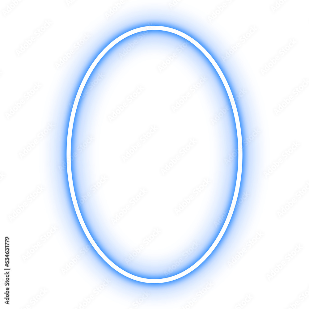 blue neon oval frame blue neon oval frame