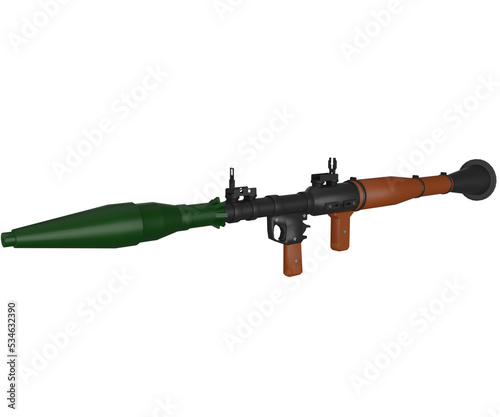 Принти на полотні Rpg-7 portable anti-tank weapon 3d render. military concept