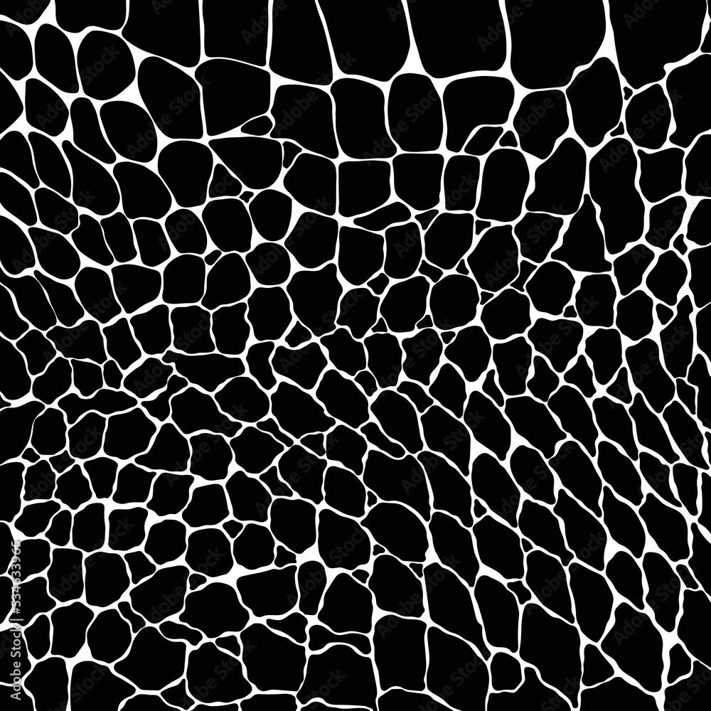 Fototapeta premium Crocodile or alligator skin print pattern seamless. Monochrome leather fashion, wallpaper or background and more.